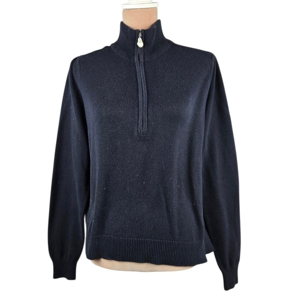 Kilte Los Angeles Taylor Quarter Zip Sweater Navy Size 3 Large